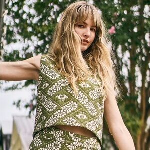 Hunter Bell Olive Patterned Tank Top